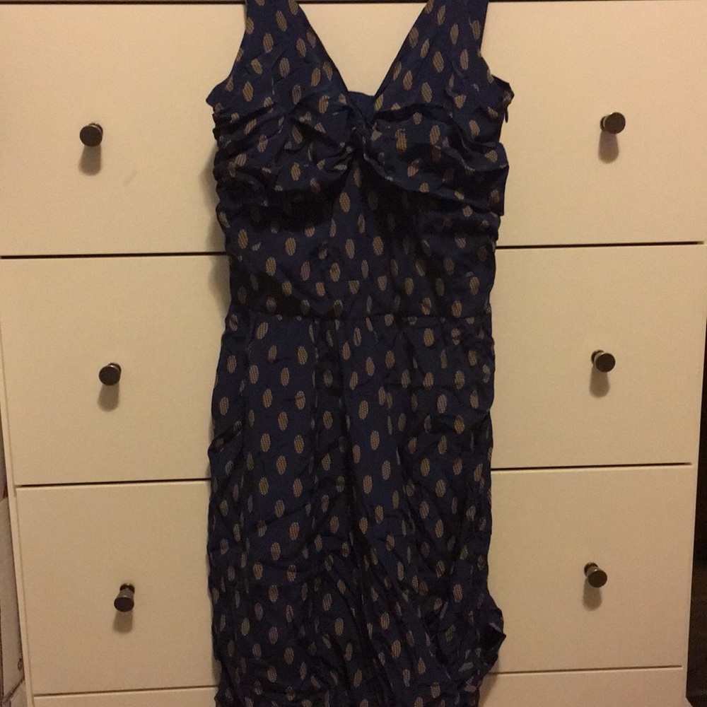 Navy polka dot dress sz 4